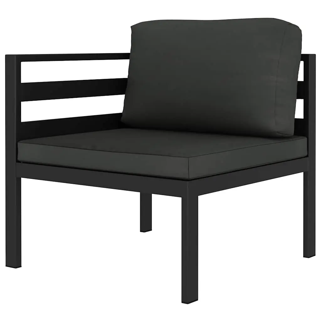 vidaXL Sectional Corner Sofa, Corner Chair with Cushions, Modular Seat, Single Sofa Chair for Indoor and Outdoor, Rustic, Aluminum PE Rattan 49239