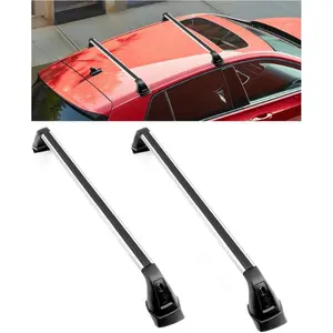 Roof Rack Cross Bar Compatible with 2015-2021 Volkswagen e-Golf/Golf/GTI 4 Door Model Replacement for 5G4-071-126 Aluminum+Nylon Silvery&Black Color Car Accessory