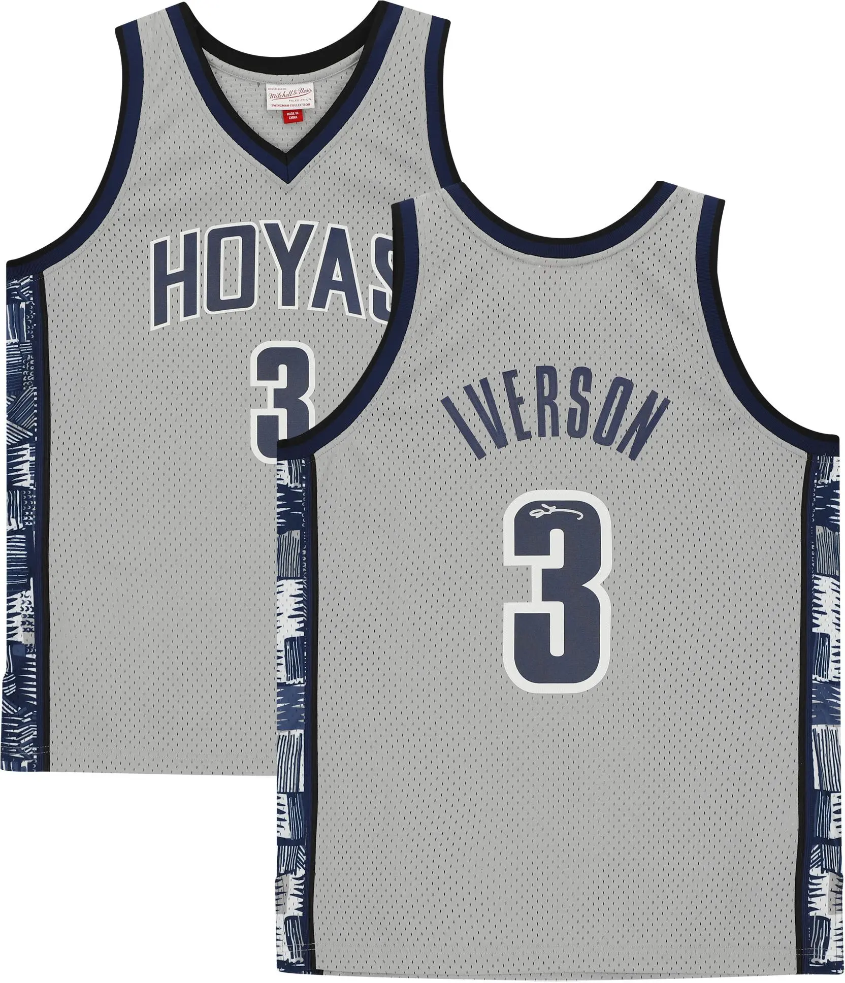 Allen Iverson Georgetown Hoyas Autographed Grey Replica Jersey - Fanatics Authentic Certified