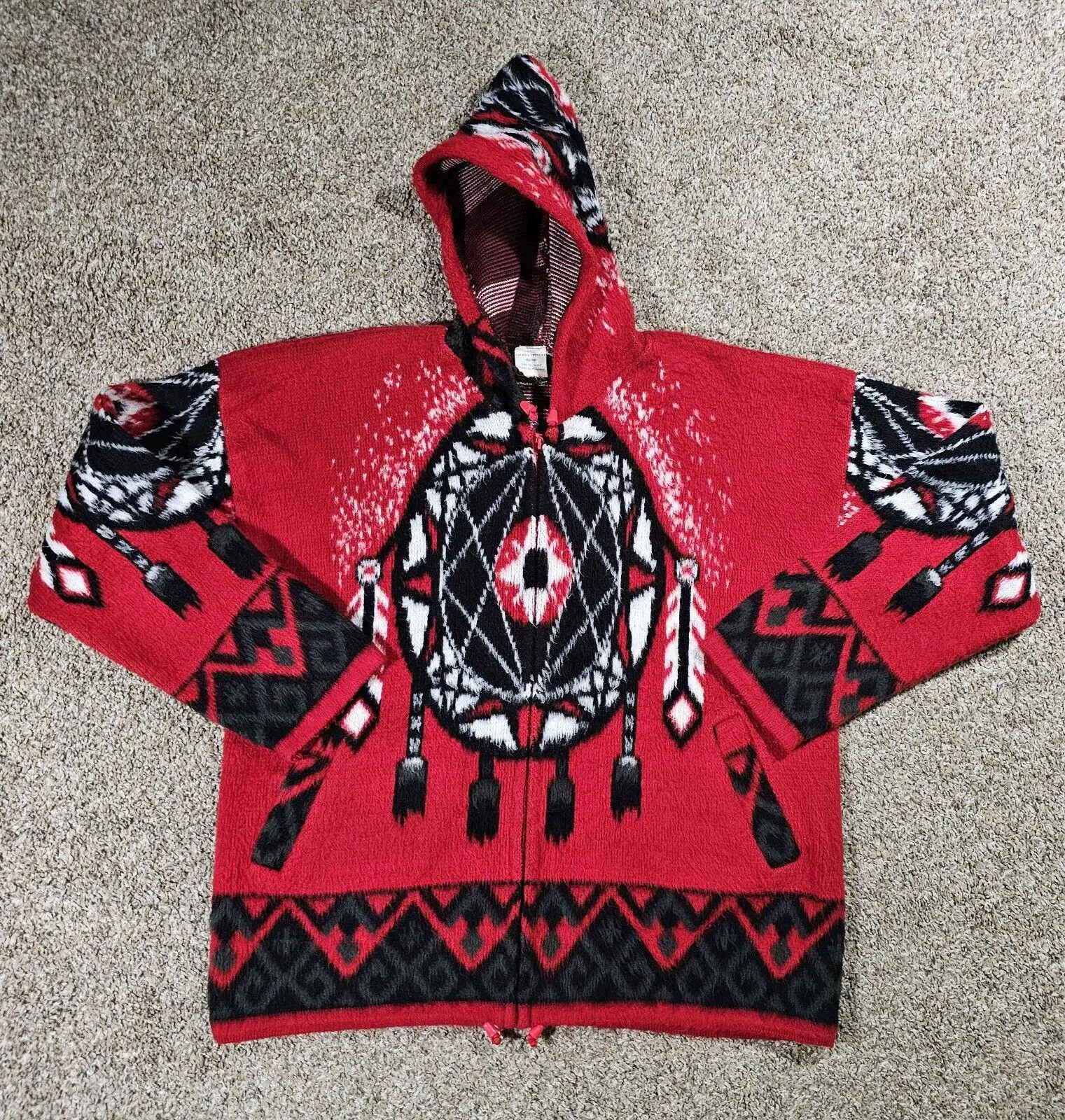 Galeria Peguche HUASI wool Hood Fullzip Handmade sweater L
