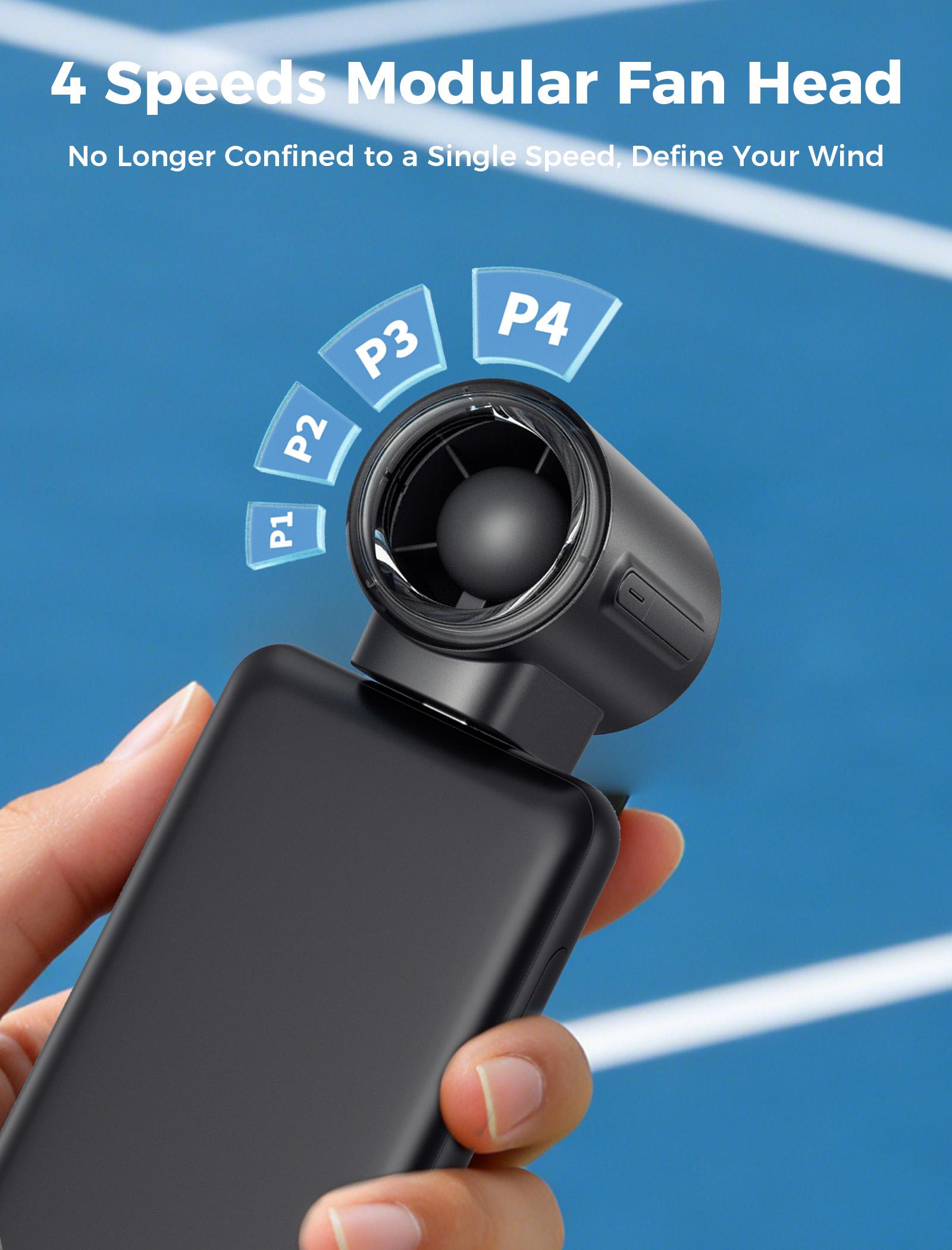 Aecooly Air Mate - Ultra-Powerful Type-C Plug-in Fan, 17,000 RPM High Speed, Compatible with iPhone, iPad, Power Bank & Tablets. Mini Portable Fan with 3 Wind Speeds, Compact & Lightweight Design – Perfect for Summer, Travel & Gifting.