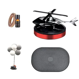 Hnyton Car Air Freshener set, Helicopter Solar Energy Rotating Aromatherapy Aviation Al Alloy Diffuser, Interior Decoration Accessories Diffuser for Car and Home