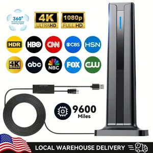 Indoor Digital TV Antenna for Smart TV & TVs Without Cable, 2026 Model with 3M Stick Base, 360° Long-Range Reception HDTV Antenna for Local Channels, Easy Installation