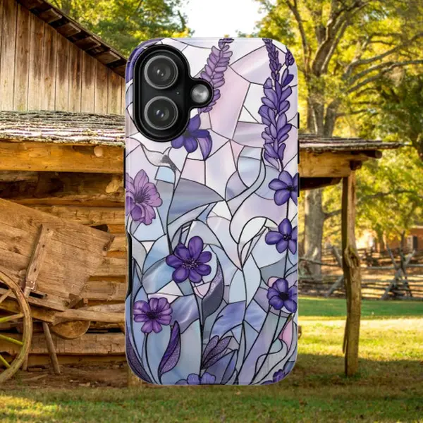 Lavender Mosaic phone case of iPhone 17 16 15 14 13 12 11 Pro Max X XS XR,Samsung,Google