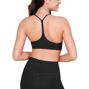 ODODOS Cloud Feeling Y Racerback Sports Bra for Women Wirefree Padded Strappy Yoga Bra Activewear Gym Clothes Workout