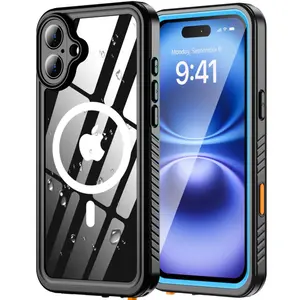 Magnetic for iPhone 17/16/16e/16 Plus/16 Pro/16 Pro Max Case Waterproof ,IP68 Underwater,Built-in Screen & Lens Protector,Fit for MagSafe, 360°Full Body Shockproof Heavy Duty Protective Phone Case