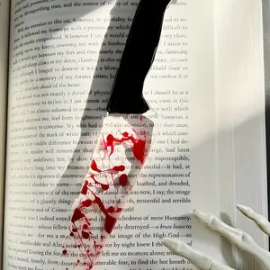 Blood Prop Bookmark, Blood Knife Axe Kitchen Knife Bookmark, Classic Horror Prank Props, Office and Party Decorations