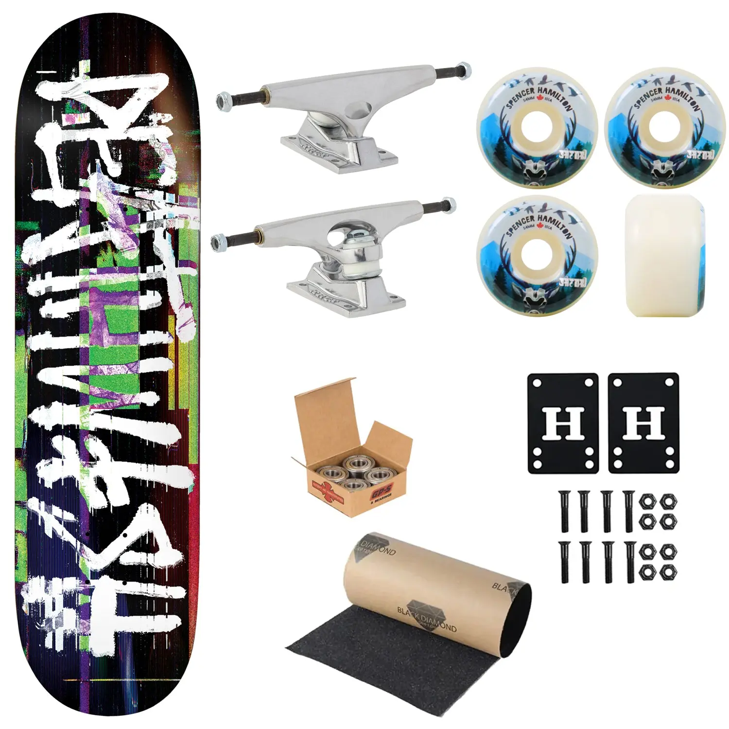 Deathwish Premium Complete Skateboard Deathspray TV 8.6" Ft. Krux/Satori/Independent