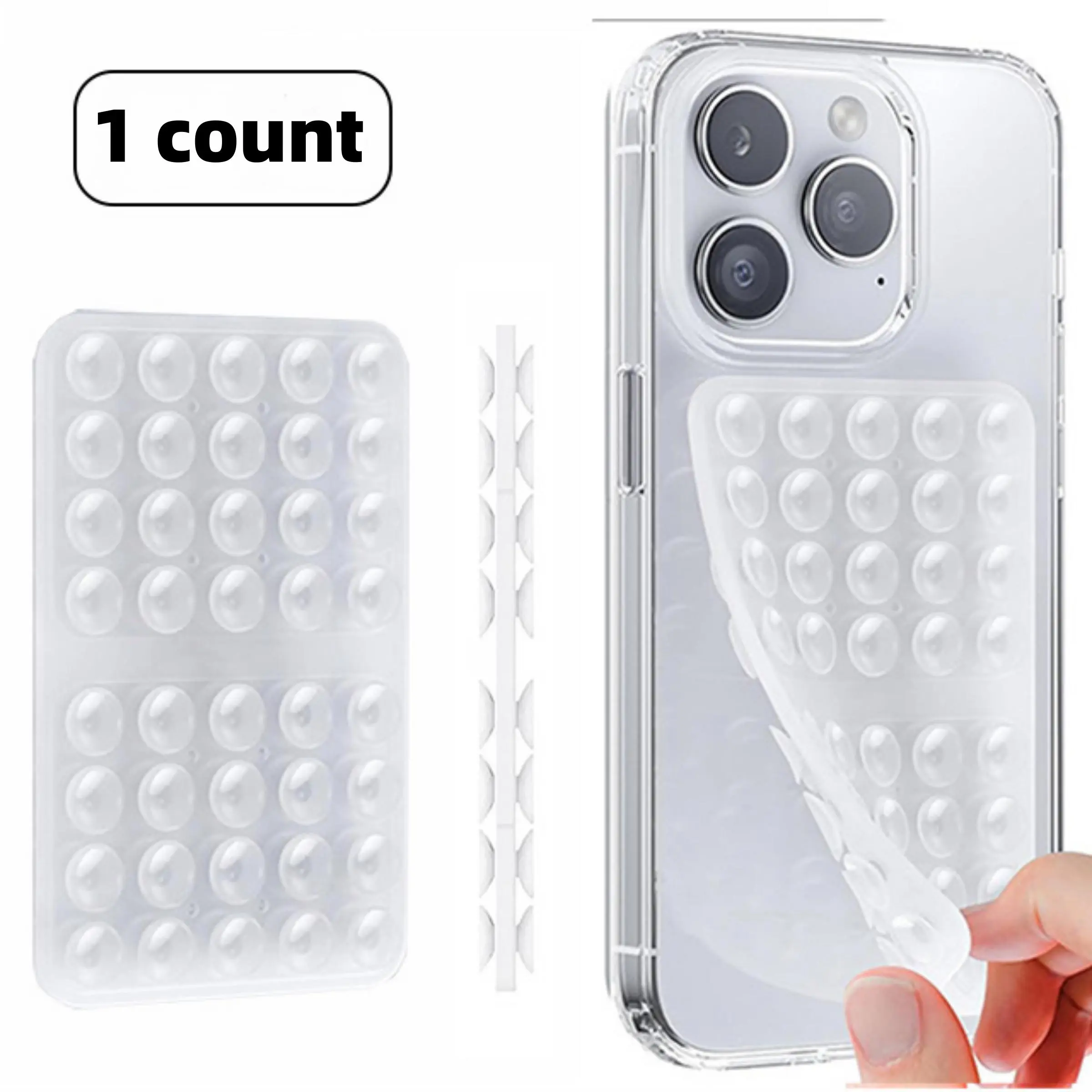 Silicone Suction Cup Phone Case Mount, smartphone holder, Double Sided Phone Stand, Hands-free Strong Grip Holder for Phone Selfies and Videos, Phone Accessories