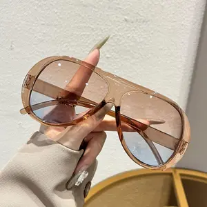 1PC Oversized Vintage Square Fashion Glasses – High-End Street Style Sunglasses for Women, Trendy Party & Beach Eyewear, Casual Summer Travel Accessories