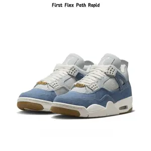 Classic Streetwear Trainers – Light Blue Base with White Accents, Thick Foam Midsole & Wing Eyelets, Unisex Vintage Basketball Shoes Perfect for Urban & Gym Wear