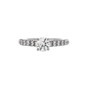 Pre-owned Cartier Etincelle de Cartier Solitaire Ring Platinum with RBC Diamond and Pave Diamonds E/VVS1 0.50CT by Rebag