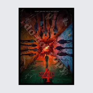 STRANGER THINGS SEASON 4 CAST SIGNED AUTOGRAPH POSTER PRINT
