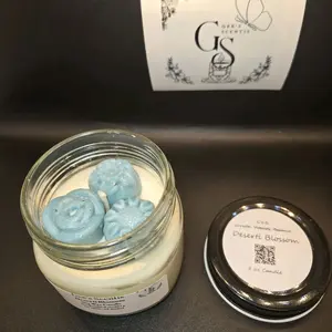 Gee's Scentis Deserti Blossom 8 oz Soy Blend Candle for Home Ornaments Scented Aroma Perfume Decorative Candle