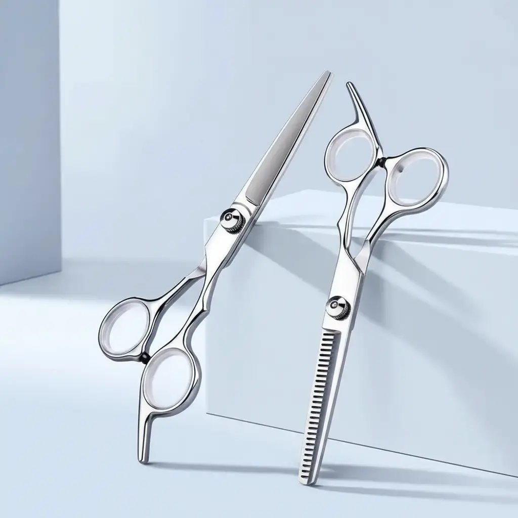 Professional Barber Haircut Kit - Durable Stainless Steel Cutting Scissors, Thinning Scissors with Sharp Blades, Adjustable Handle for Stylists, Home Use, Haircare, Salon Styling Tool