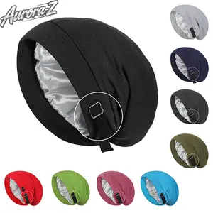 2 Pcs Adjustable Satin Lined Slouchy Beanie Hat For Women Men, Silk Satin Bonnet Sleep Cap, Stay On All Night Hair Protection Hat For Curly Dreadlock Natural Hair Sleeping Daily Wear