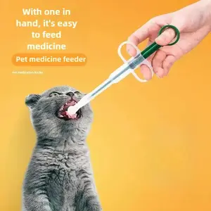 PetEase 2-Pack Pet Medicine Dispenser Cat Syringe Feeder with Push-Type Dosing Aid Stick for Cats and Dogs Accurate Medication Administration