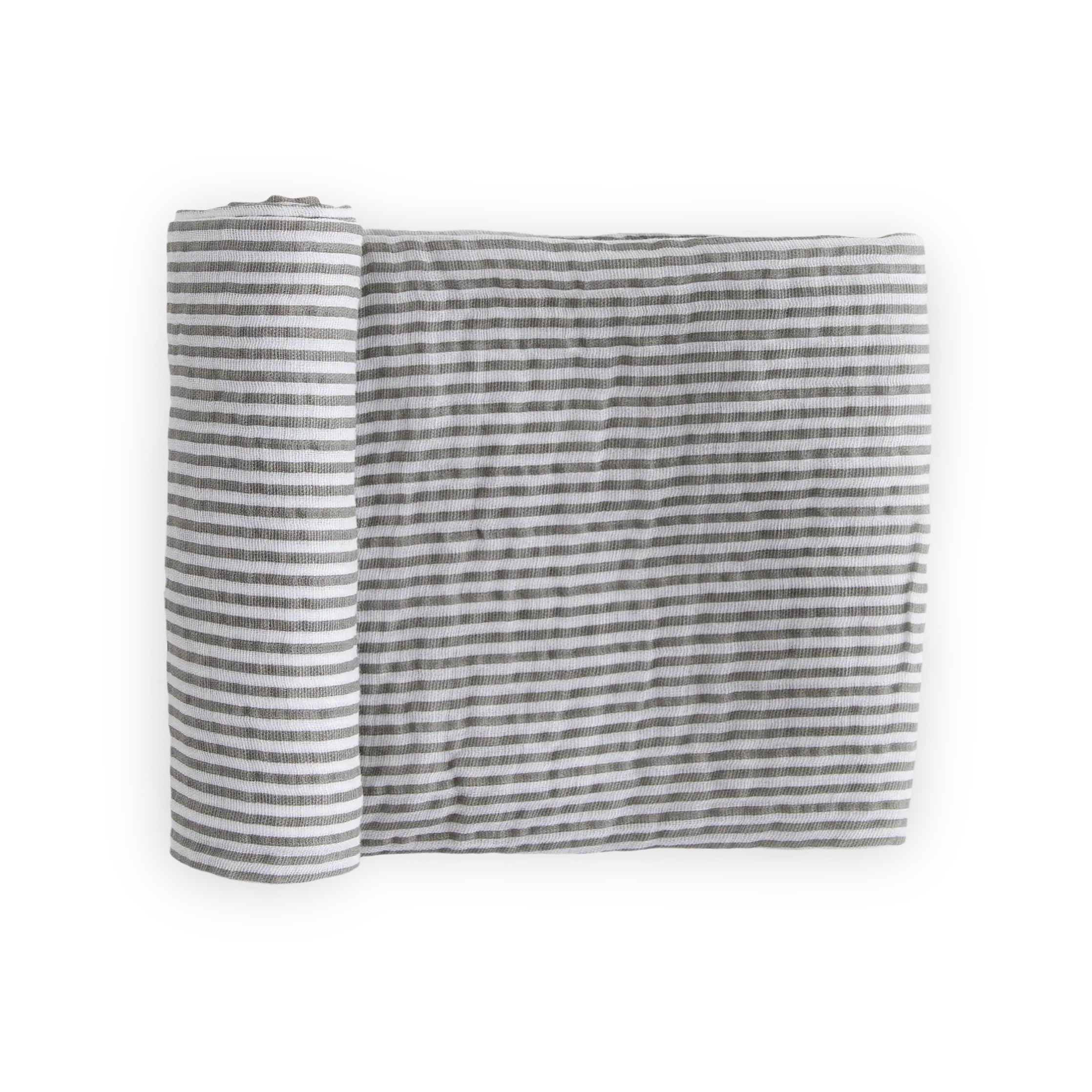 Cotton Muslin Swaddle Blanket - Grey Stripe