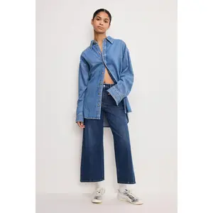 SOFT TECH GOOD WAIST PALAZZO CROPPED JEANS | INDIGO977