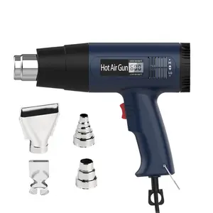2000W Heat Gun with LCD Digital Display, Variable Temperature Control 60°C-600℃ (140°F-1112℉) Power Heater Tool Hot Air Wind Blower with 4 Nozzles Set for Crafts, Vinyl Wrap, Shrink Tubing