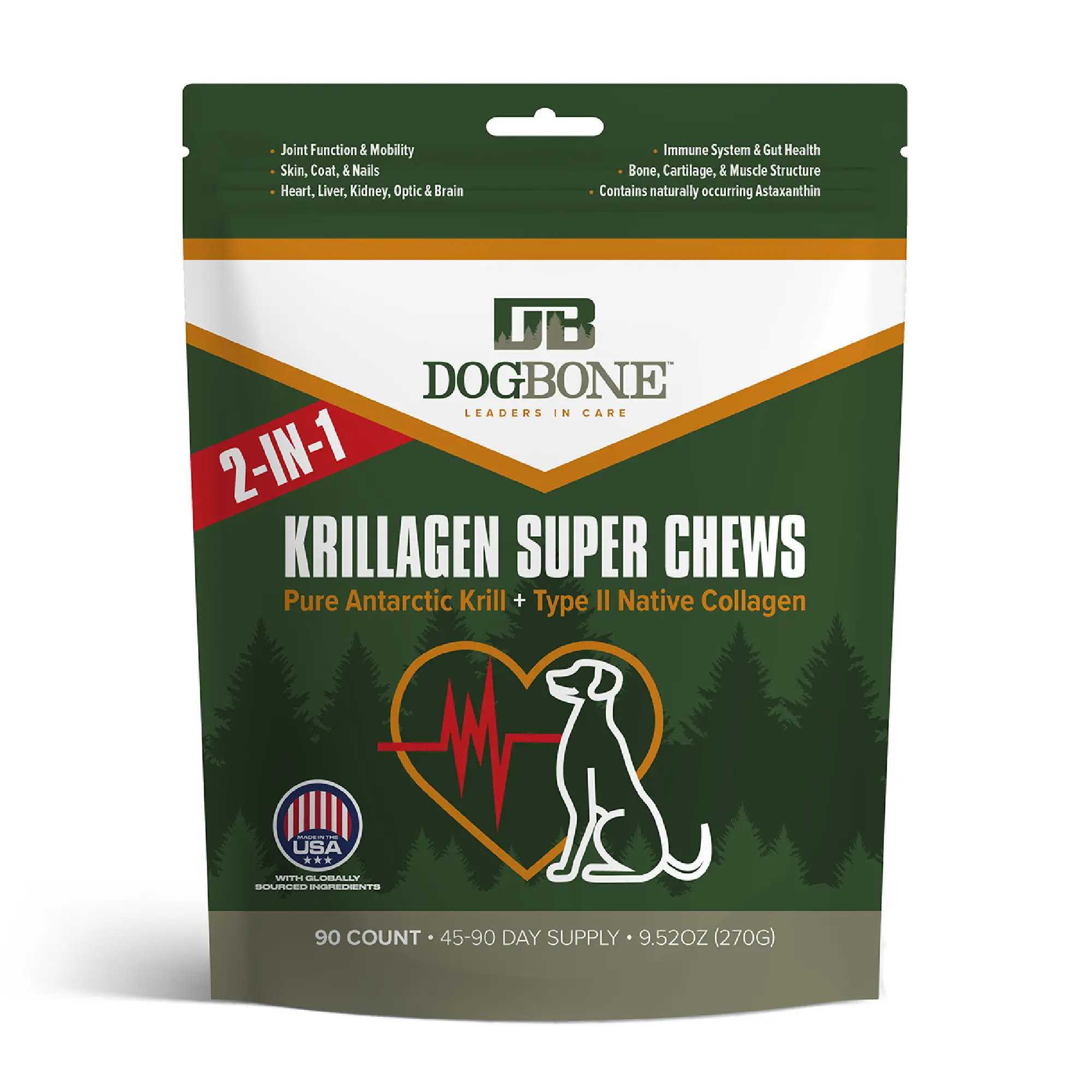 DogBone Krillagen Super Chews - Dog Supplement - Krill and Collagen Supplement - Dog Health - Dog Joint Health - Dog Vitamins and Supplements