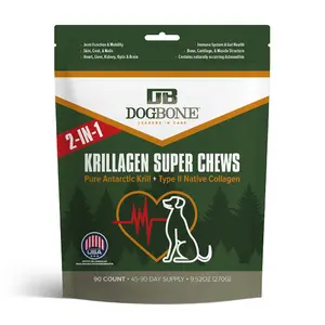 DogBone Krillagen Super Chews - Dog Supplement - Krill and Collagen Supplement - Dog Health - Dog Joint Health - Dog Vitamins and Supplements