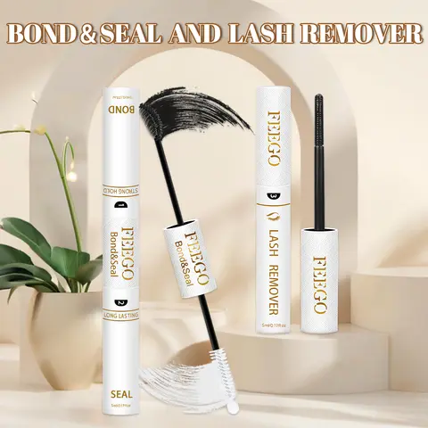 FEEGO Lash Bond and Seal False Eyelashes & Adhesives Kit - Eyelash Extensions Cluster Glue, Remover, Travel-Friendly, Waterproof, 48H Strong Hold for DIY Application, Lash Cluster