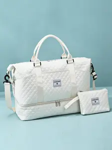 2026 New Fashion Versatile Casual Plain Travel Duffle Bag Set, Large Capacity Yoga Sports Gym Bag, All Seasons Luggage Storage Bag