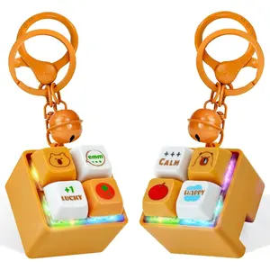 L-KC007 2pc Capybara Keyboard Fidget Toy, Keyboard Clicker Fidget, Fidget Clicker Keychain with Light & Sound, Keyboard Fidget Toys Charm for Men Women's Handbags, Purses, & Backpacks