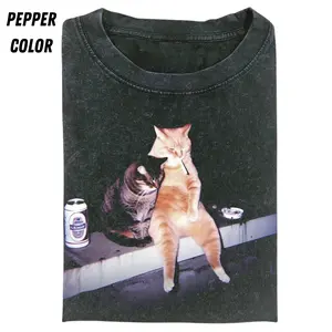 Smoking Cat Meme T-Shirt, Funny Cat Meme Graphic Tee, Cigarette Cool Cat Joke Shirt, Gen Z Stupid Brainrot Humor Top, Kitty Lover Gift, Unisex Soft Crew, Gift for Men, Gift for Women, Crew Neck T-shirt, Trending T-shirt