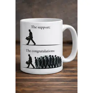 The Support vs The Congratulations” Motivational Coffee Mug – Success Reality Design