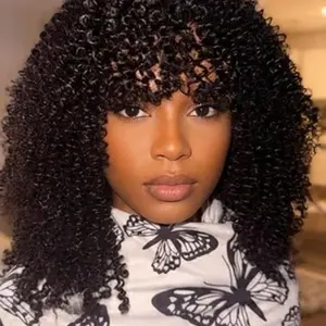 Afro Curly Bangs Wig – Natural Volume & Soft Defined Curls
