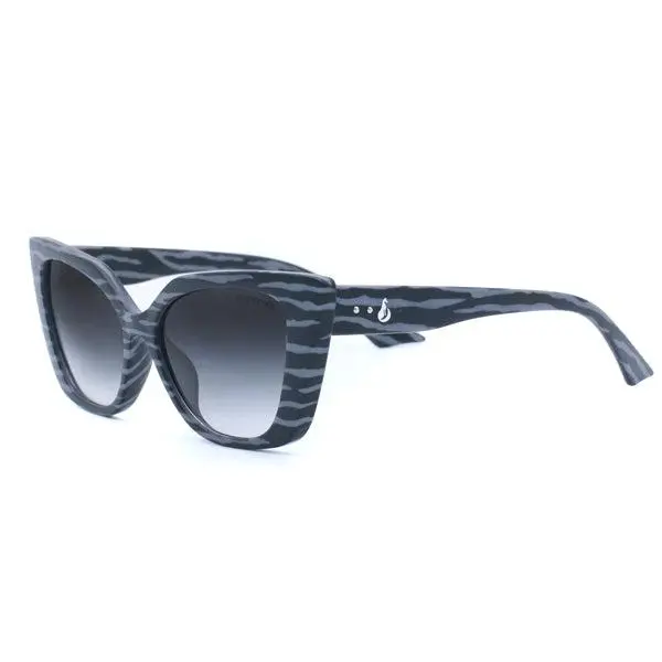 SOPHIA - Grey Zebra Cat-Eye Sunglasses Inspired by Italian Riviera & Sophia Loren Old Hollywood Style Two-Toned Gradient Arms