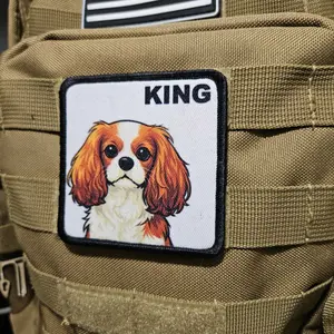 3x3" square morale patch cavalier king Charles spaniel patch dog pets puppy pug-life  with hook and loop backing