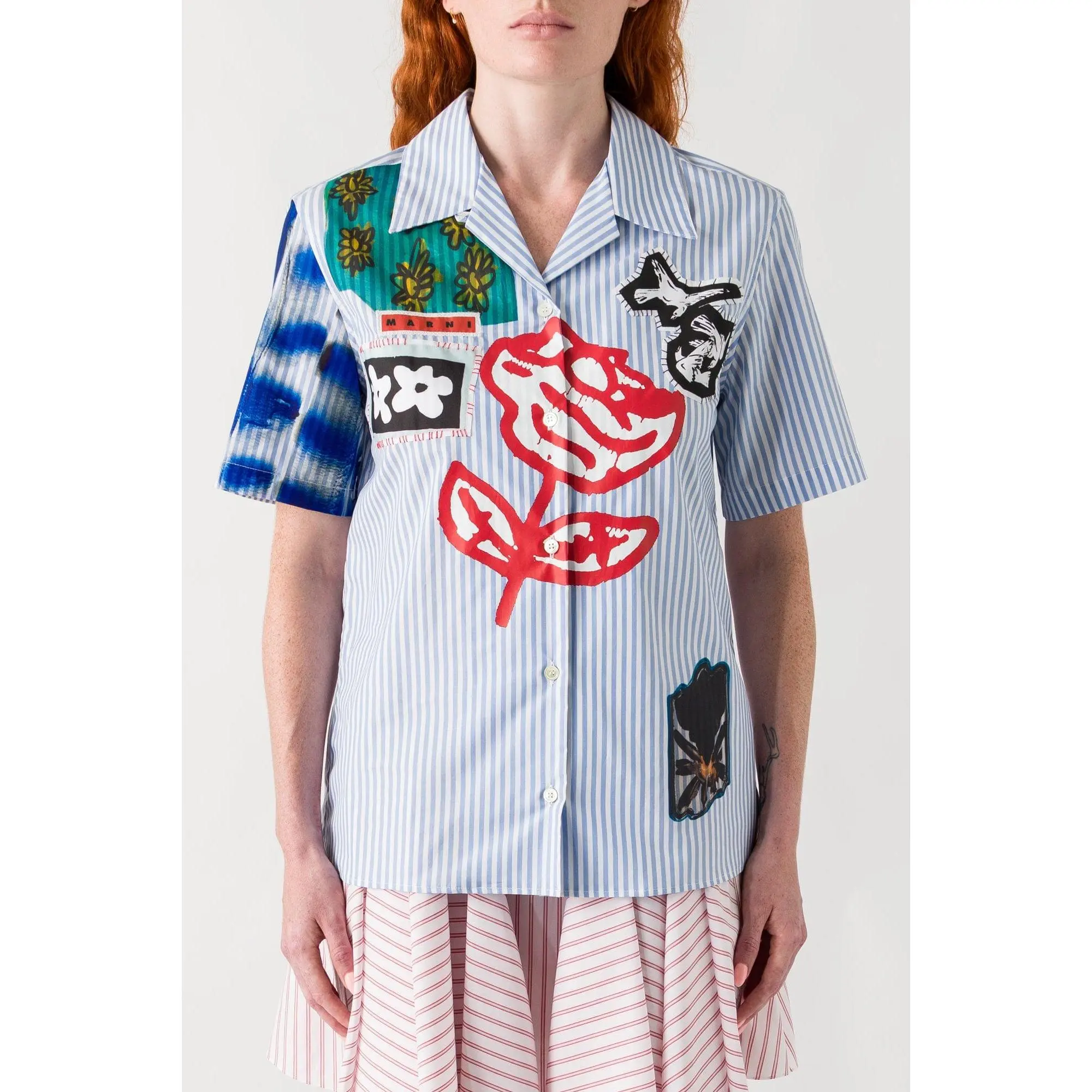 Marni Art Print Camp Collar Shirt