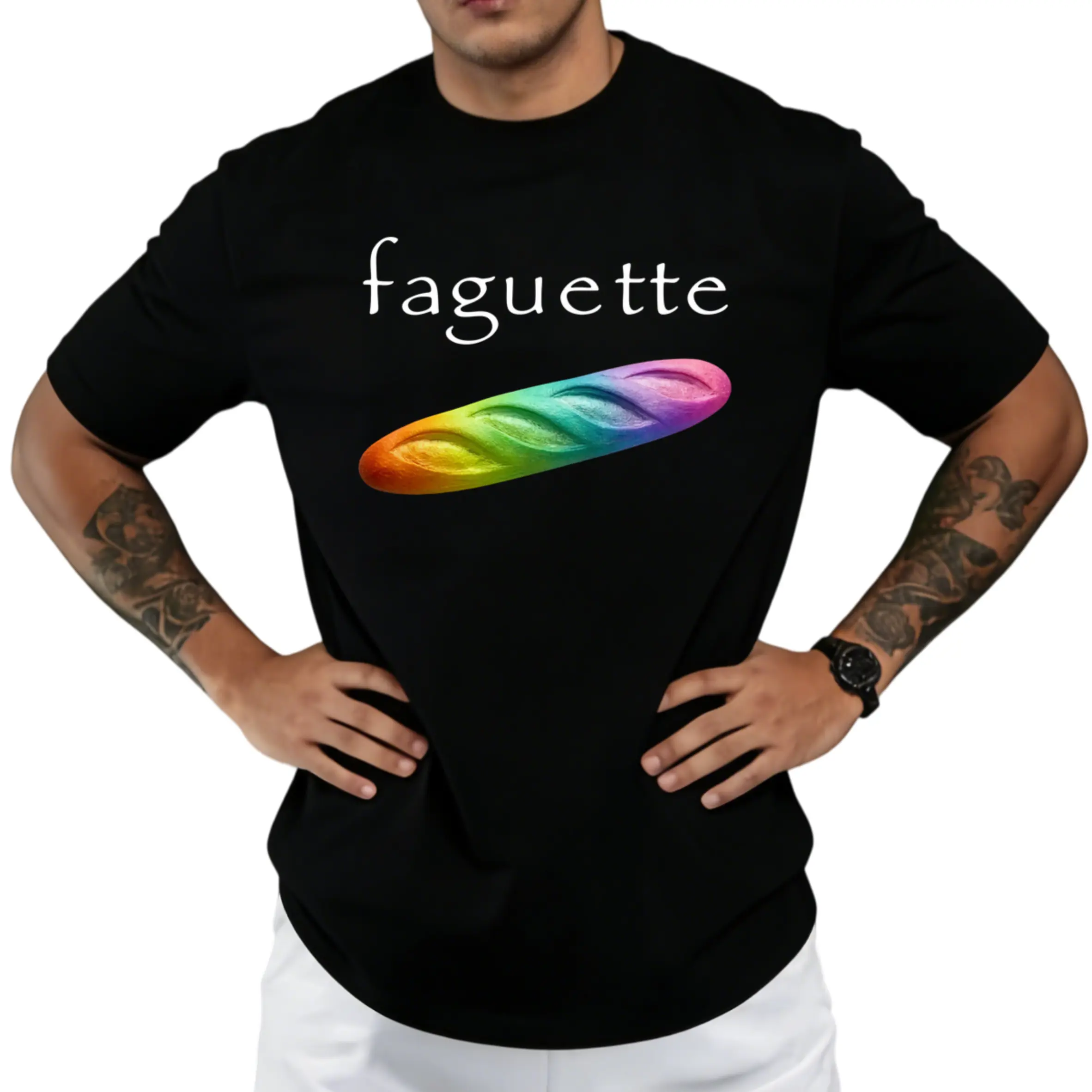 1pc of Baguette-Themed Humorous T-Shirt, Round-Neck Tee, Perfect for Couples, Ideal for Valentine'S Day Celebrations, a Gift for Men