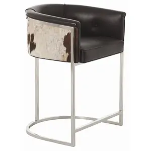 Calvin Counter Stool Black and White Hide