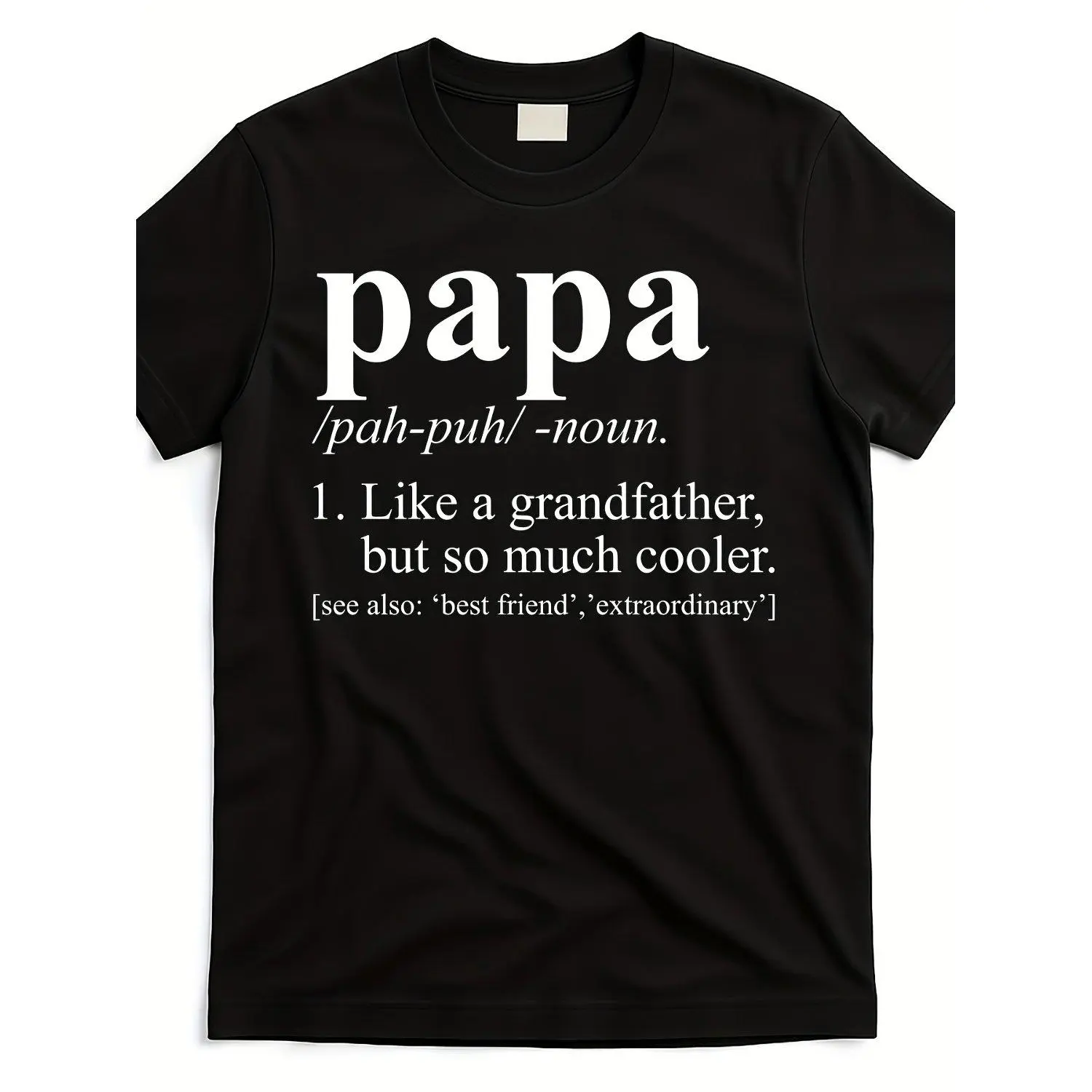 Men'S Graphic Tee Casual Crew Neck Short Sleeve T Shirt Funny Papa Definition Like A Grandfather Humorous Classic Printed Summer Casual Wear All Season Top