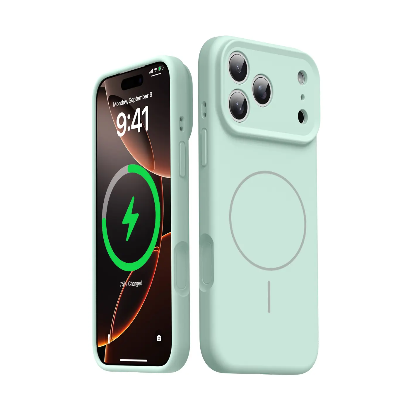 1 piece luxurious ultra-thin thin-ring magnetic liquid silicone soft case  Suitable for Apple iPhone phone cases  Skin-friendly texture  Naked phone  New model  Compatible with Apple iPhone 17 Pro Max/16/15/14/13/12 11 Pro Max Plus  Compatible with anti-d