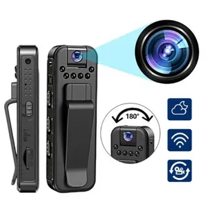 Wearable 1080P FHD Action Camera, Portable Body Cam, Video Recording Camera, Sports Camera with WiFi Hotspot, IR Night Vision, 180° Rotatable Lens, Hands-Free Clip Design for Vlogging, Biking, Hiking, Skiing, Ideal Birthday Gifts for Outdoor Lovers