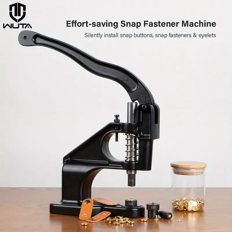WUTA Hand Press Button Installation Machine Manual Press Grommet Eyelet Installer Tools Snap Fastener Metal Mold Mute Craft Tool