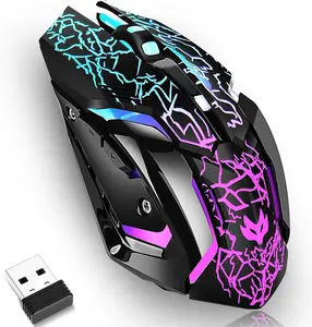 Wireless Gaming Mouse, Rechargeable Wireless Computer Mouse with Type-C Fast Charging, Ergonomic Mouse with 3 Adjustable DPI, 6 Silent Buttons, LED Light, Long Battery Life for Laptop, PC, MacGift