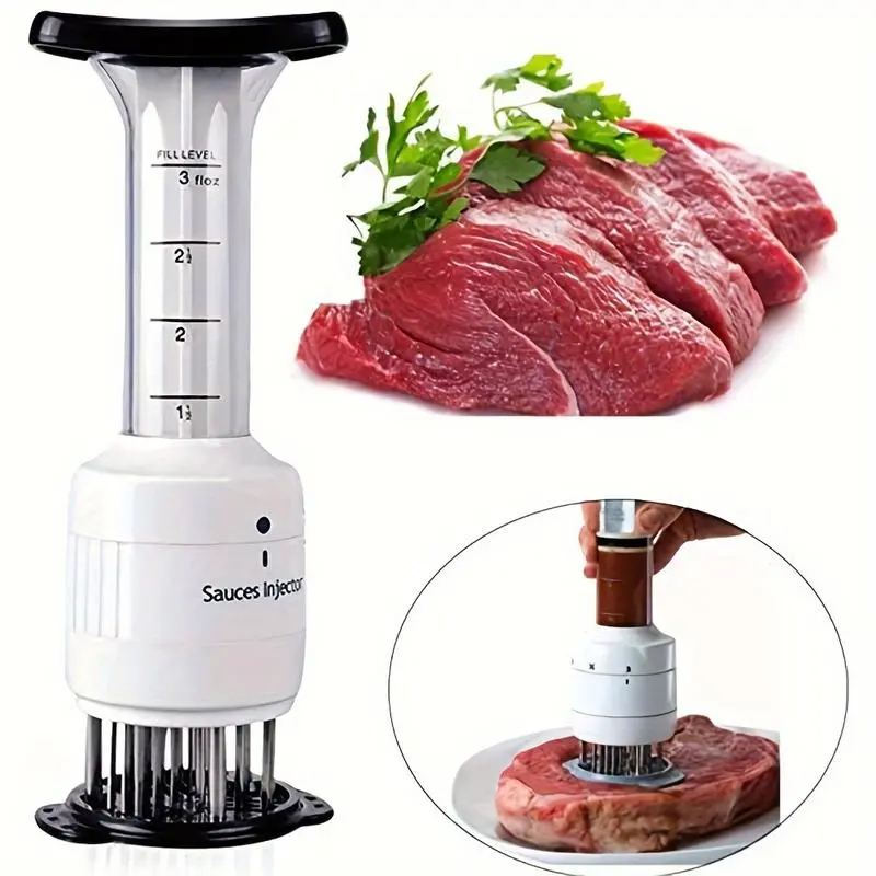 Meat Tenderizer & Marinade Injector Kit for Flavor Infusion, Professional Kitchenware Utensil for Cooking & Grilling Juicy Steaks or Roasts, Utensils