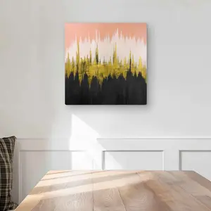 212 MAIN 16x16 in. Modern Abstract Geometric Zigzag Metal Print Wall Art - Minimalist Aluminum Artwork, Modern Abstract Art for Bedroom Decoration, Home Supplies