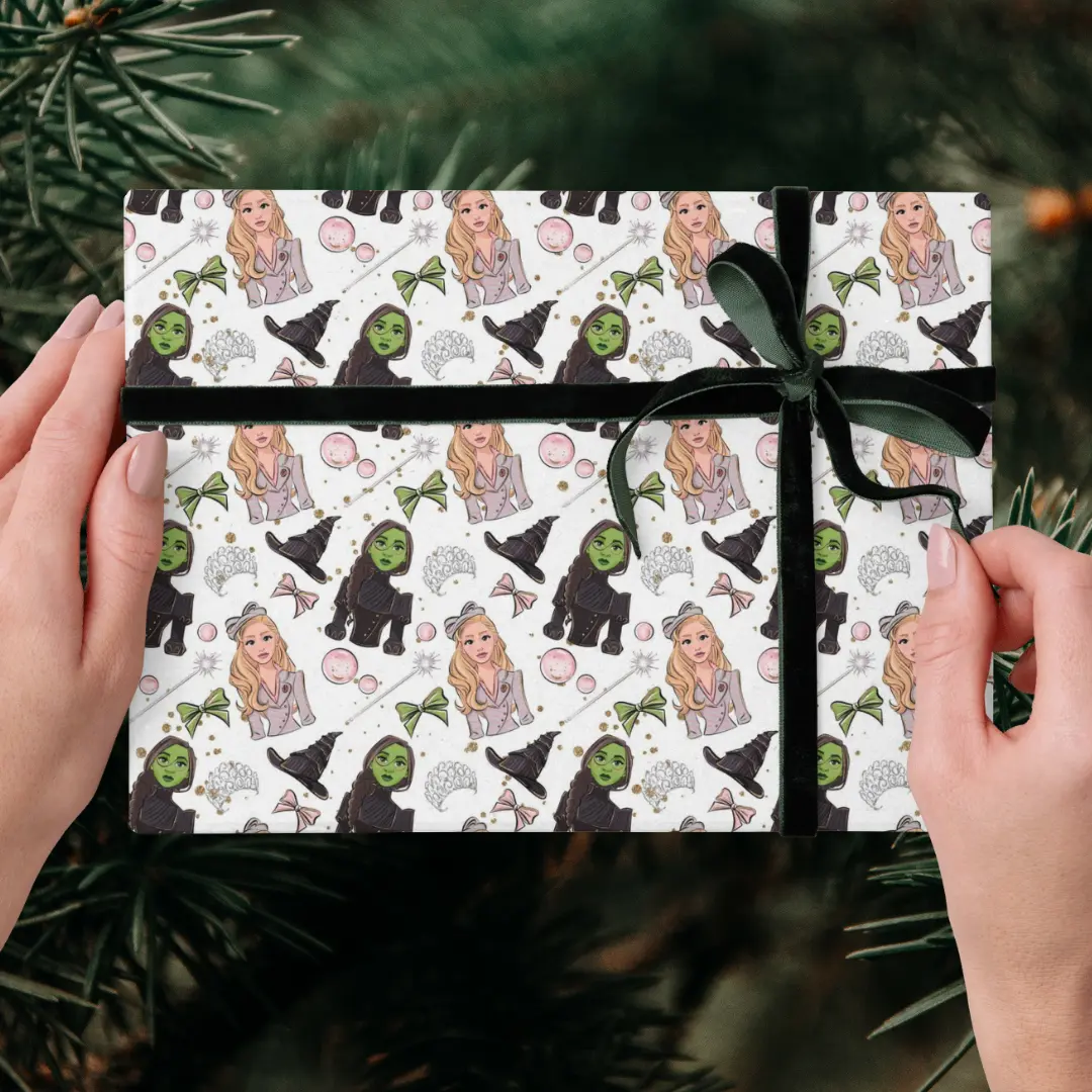 Wicked For Good Wrapping Paper, Movie Lover Wrapping Gift for Chrismas