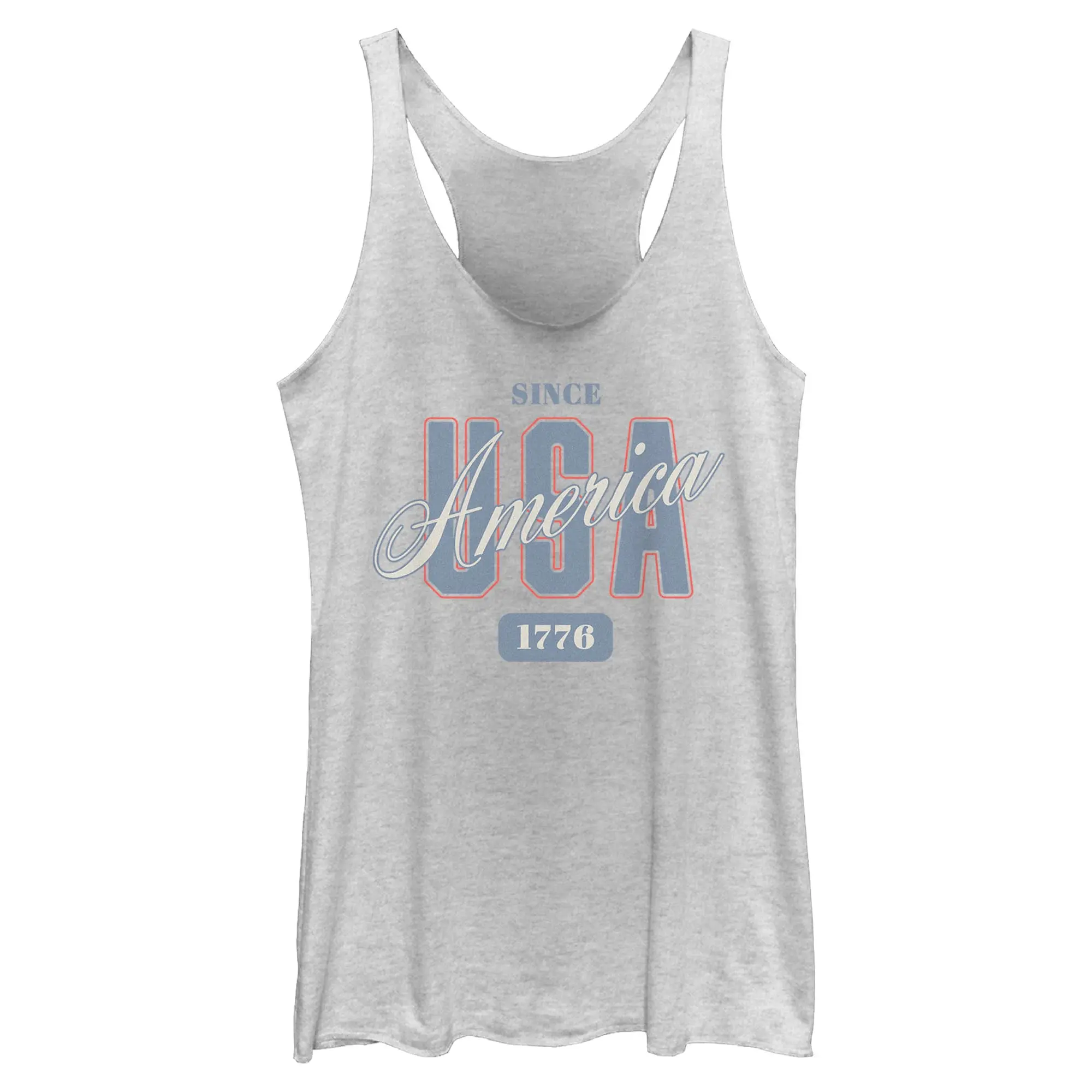 Lost Gods Women's Sleeveless Racerback Tank - 1776 USA Themed Varsity Printed Casual Apparel, Statement, Style