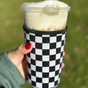 Black Checkered Drink Sleeve