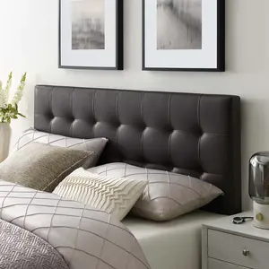 Modway Lily Full Upholstered Vinyl Headboard in Brown