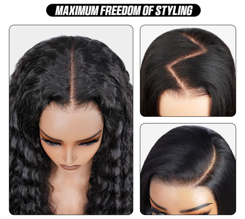 OQ HAIR 13x4 HD Lace Frontal Wear Go Glueless Wig Bleached Tiny Knots Water Wave Human Hair Wig With Invisi Drawstring