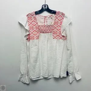 Top Long Sleeve By Mazik In White, Size: S